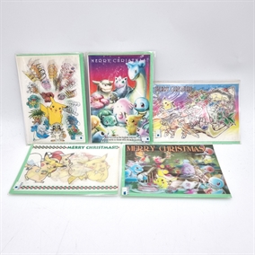 (Gratis ved køb for 1200kr) - 1stk Pokemon Vintage Julekort